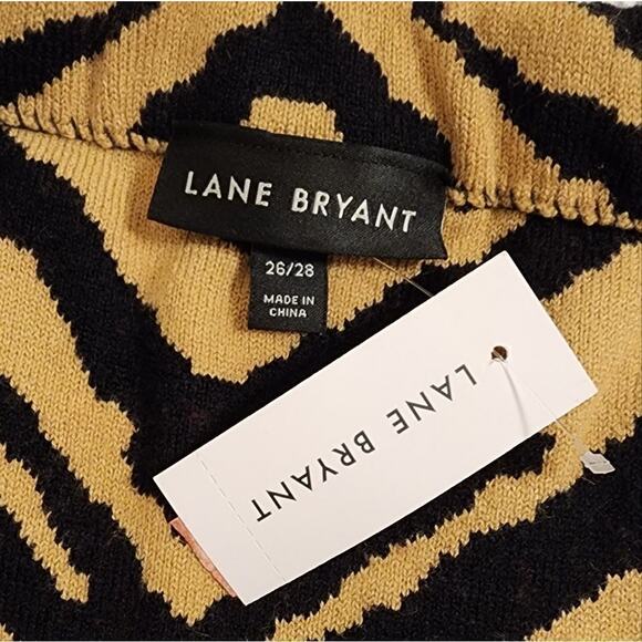 Lane Bryant brown zebra lion print stretch comfy sweater shirt plus size 4X New - Picture 2 of 8